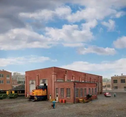 Walthers Cornerstone Part # 2923 130' 2-Stall Diesel Engine House -- Kit