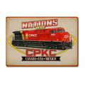 2D Flat, 1pc, Vintage Canadian National Railway Metal Wall Art Sign - CPR Train 8x12 Sign