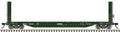 Atlas Model Railroad Co.  51'6" Bulkhead Flatcar - Ready to Run - Master(R) -- BC Rail  (green, white)