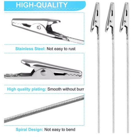 10pcs   ALLIGATOR PARTS CLIPS ON 4 HOLDING WIRE