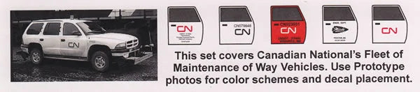 F-344 – Canadian National MOW Vehicles  DECALS        HO SCALE