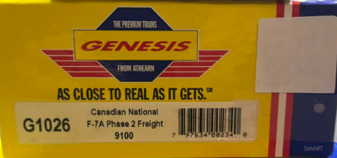 ATHEARN Genesis F-7-A  Canadian National #9100  HO Scale