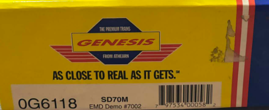Athearn Genesis   EMD  DEMONSTRATOR     SD70M    HO Scale