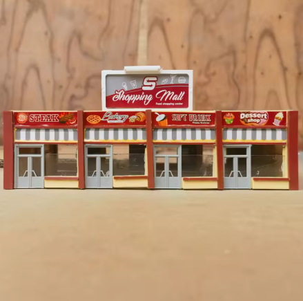 1Set Ho Scale Model Shopping Mall Model Supermarket Sand Table Buliding Material Scale Kit 1:87 Model Train Railroad Layout