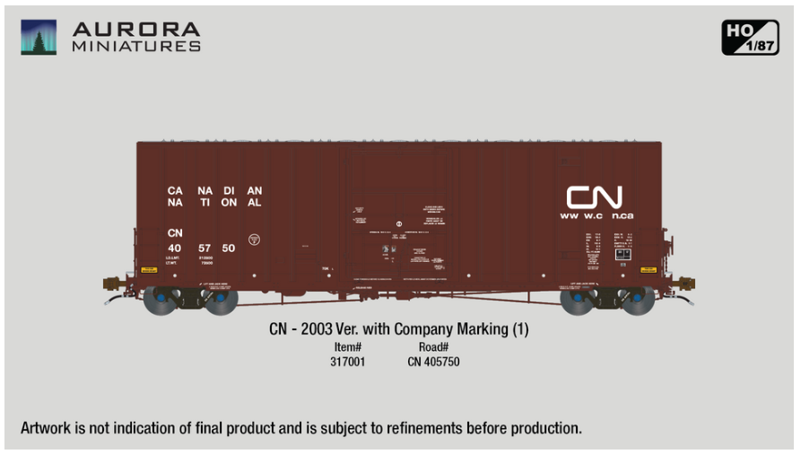 AURORA MINIATURES Transcona Shops 50Ft   F  Boxcar
