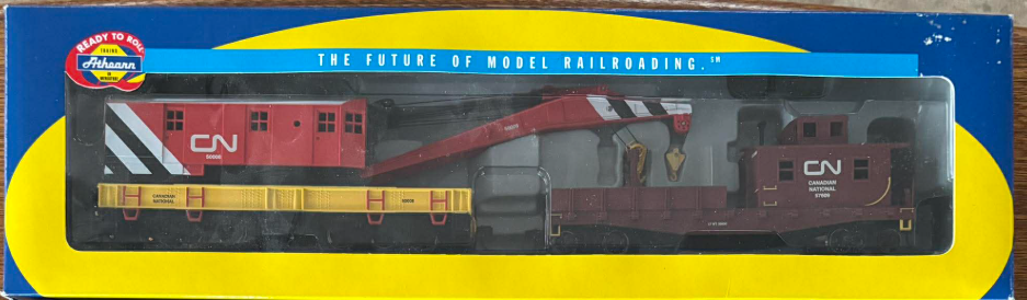 ATHEARN MOW CRANE & TENDER CAR SET  CN & CP    See Pics