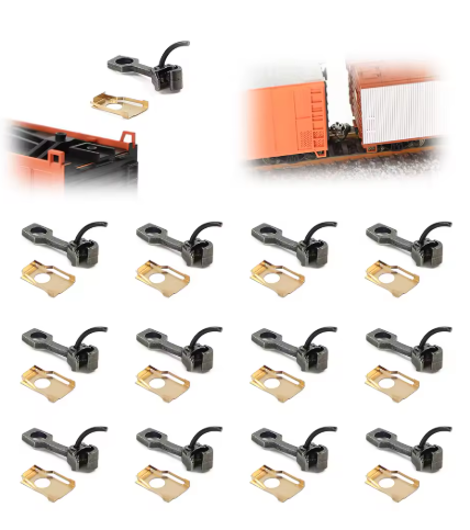 Evemodel 12pcs HO Scale 1:87 Knuckle Metal Couplers Coupling Model Train Hooks HP4087