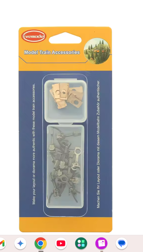 Evemodel 12pcs HO Scale 1:87 Knuckle Metal Couplers Coupling Model Train Hooks HP4087