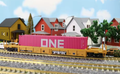 QTY 4  , 40Ft Container Well cars with containers HO Scale