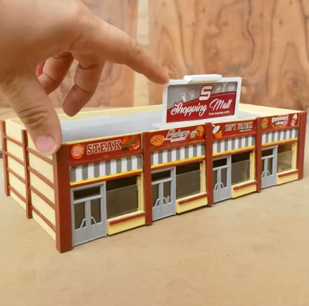 1Set Ho Scale Model Shopping Mall Model Supermarket Sand Table Buliding Material Scale Kit 1:87 Model Train Railroad Layout