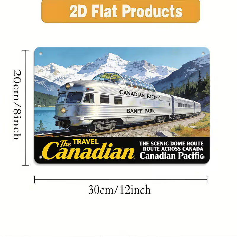 2D/Flat, 1pc, Scenic Design of The Canadian Pacific Railway, 7.87×11.81 inch Outdoor Sign Wall Metal Plaque,
