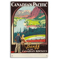 [Vintage Metal Wall Art] Vintage Canadian Pacific Railway Retro Tin Sign - 1pc Banff in the Canadian Rockies Travel Poster, 12x8 inches/30x20cm,
