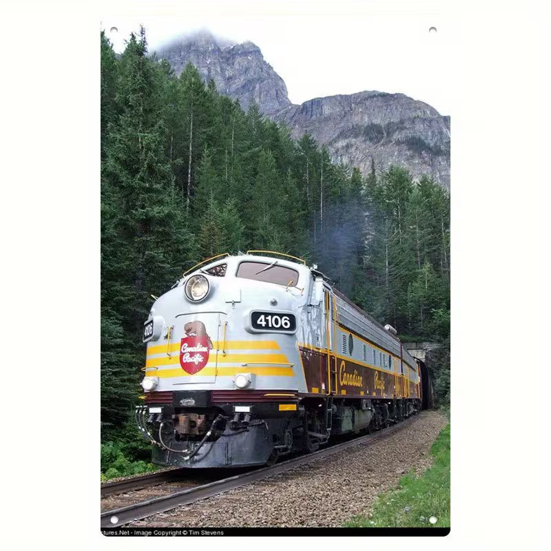 2D Flat, 1pc Canadian Pacific Railway Retro Sign - Vintage CPR Train Wall Decor