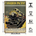 Vintage Canadian Pacific Railway Metal Sign - 8x12 Inch Locomotive 3760 Steam Train & CPR Logo Wall Art,