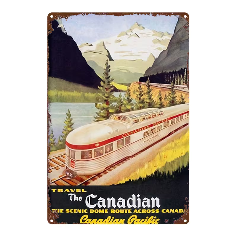 CANADIAN PACIFIC Railway Metal Sign/Vintage CPR Train & CP Logo Wall Art/8x12 Inch (20x30cm) Heavy-Duty