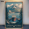 North Pacific Coast Canada National Railway Tin Art,