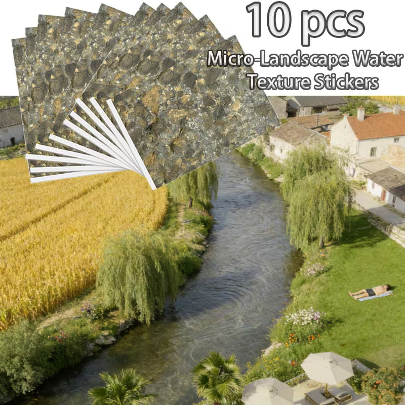 3D Water Wave Stickers, Self-adhesive Model   10pcs /pack