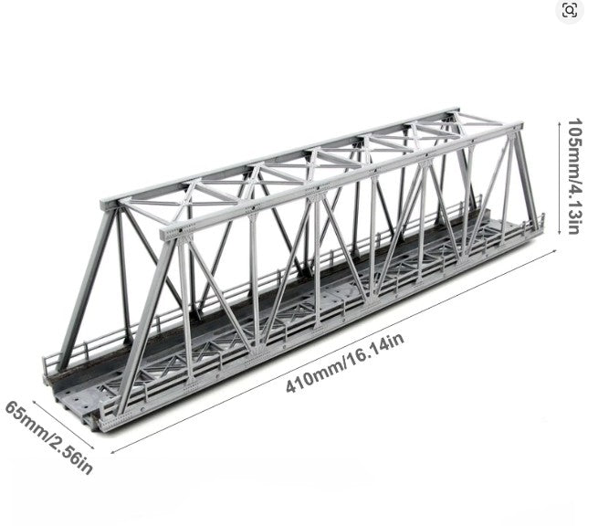 HO SCALE TRUSS BRIDGE SINGLE TRACK 16" LONG