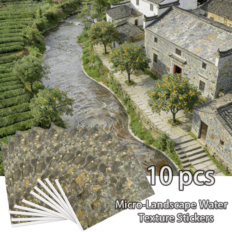 3D Water Wave Stickers, Self-adhesive Model   10pcs /pack