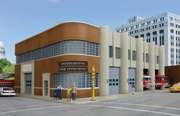 Walthers Cornerstone Part # 3765 Fire Department Headquarters -- Kit - 9-1/8 x 11-13/16 x 5-5/8" 23.5 x 30 x 14.3cm