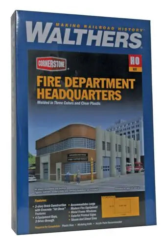 Walthers Cornerstone Part # 3765 Fire Department Headquarters -- Kit - 9-1/8 x 11-13/16 x 5-5/8" 23.5 x 30 x 14.3cm