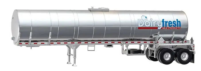Walthers SceneMaster Part #12353 Food Grade Tank Trailer - Assembled -- Dairy Fresh Milk Products