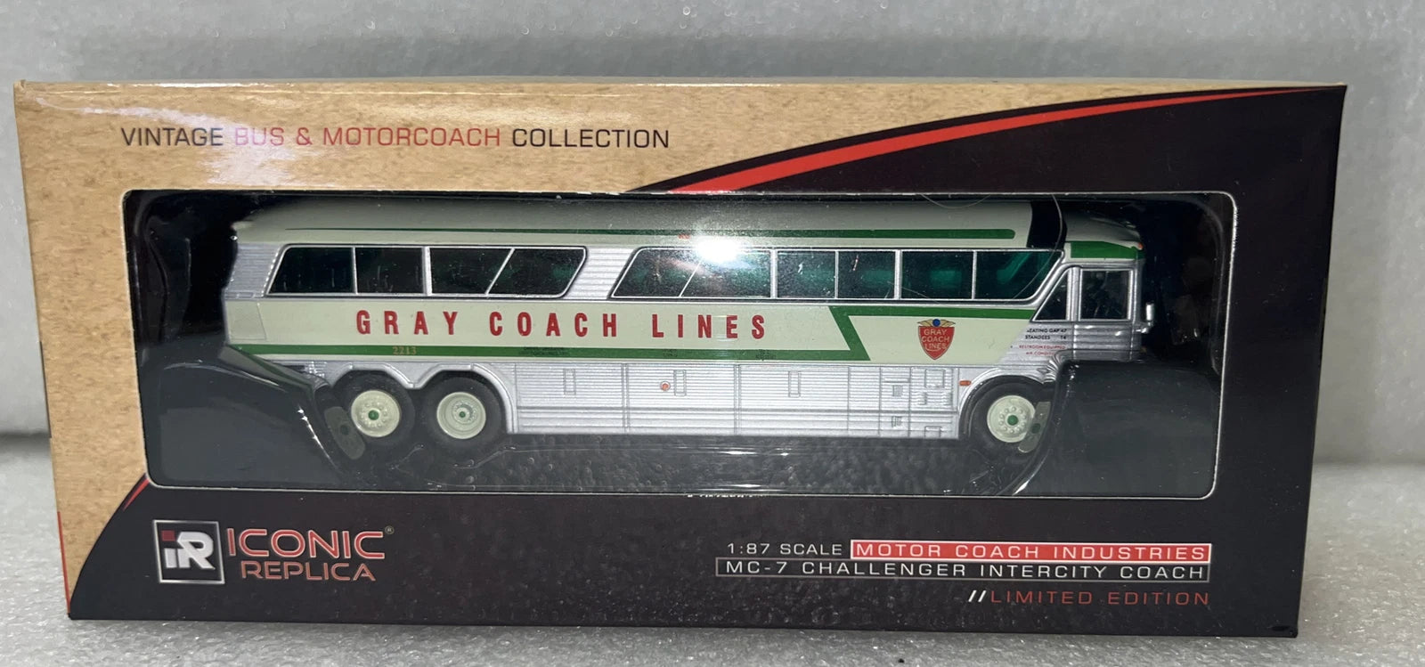 1/87 Iconic Replicas 1970 MCI Coach Gray Coach  (Ottawa route)