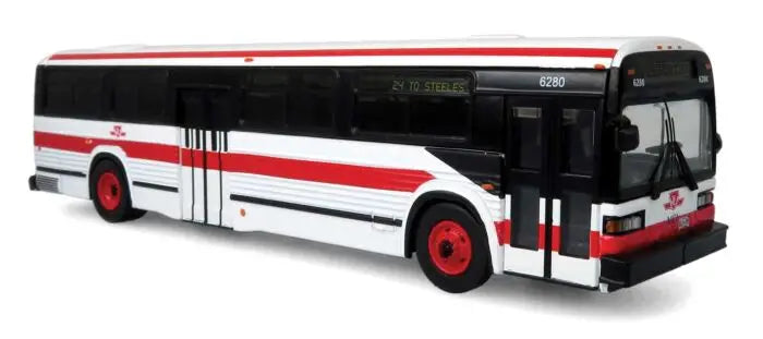 Iconic Replicas Part #870392 MCI Classic Transit Bus - Assembled -- Toronto Transit Commission TTC (white, red)