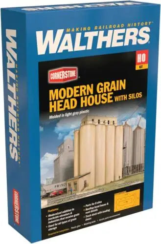 Walthers Cornerstone Part #2942 Modern Grain Head House w/Silos -- Kit - 9-1/2 x 5 x 11" 24.1 x 12.7 x 27.9cm