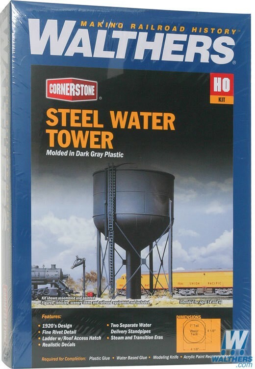 WALTHERS #3043   STEEL WATER TOWER   HO Scale