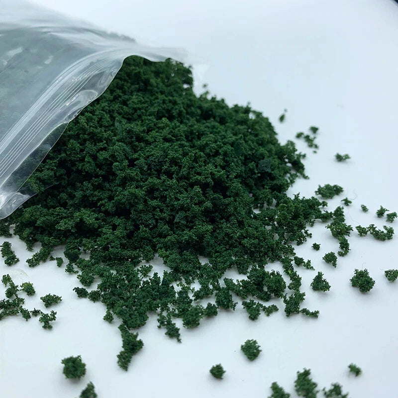 5 BAGS ASSORTED  GROUND FOAM 3-5 MM Perfect for tree and bush foliage    SEE PICS ALL NEW UNOPENED  6 Shades of Green $17.99/6 Bags  30 GRAMS APROX /PACK