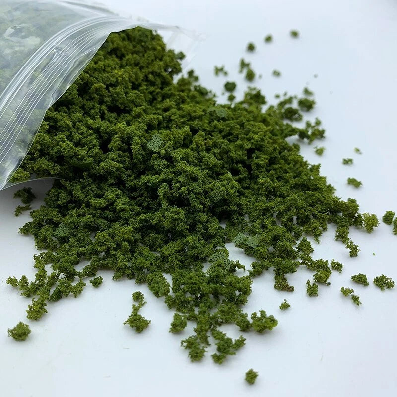 5 BAGS ASSORTED  GROUND FOAM 3-5 MM Perfect for tree and bush foliage    SEE PICS ALL NEW UNOPENED  6 Shades of Green $17.99/6 Bags  30 GRAMS APROX /PACK