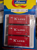 ATHEARN 20 FT CONTAINER 3 Pack