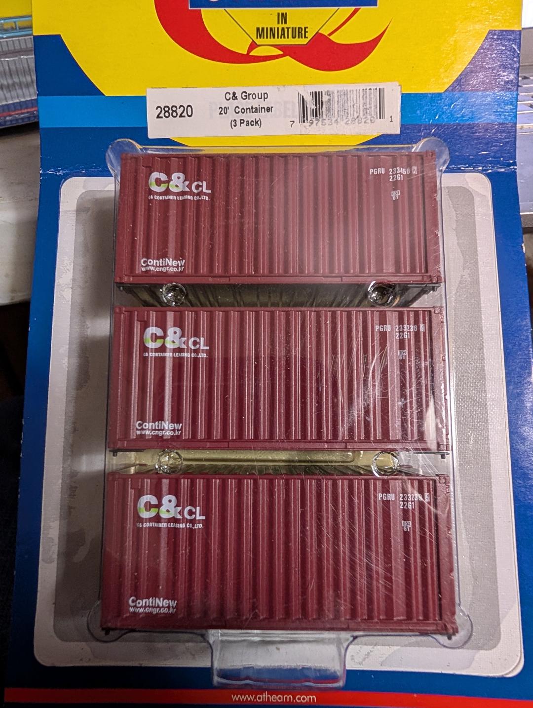 ATHEARN 20 FT CONTAINER 3 Pack