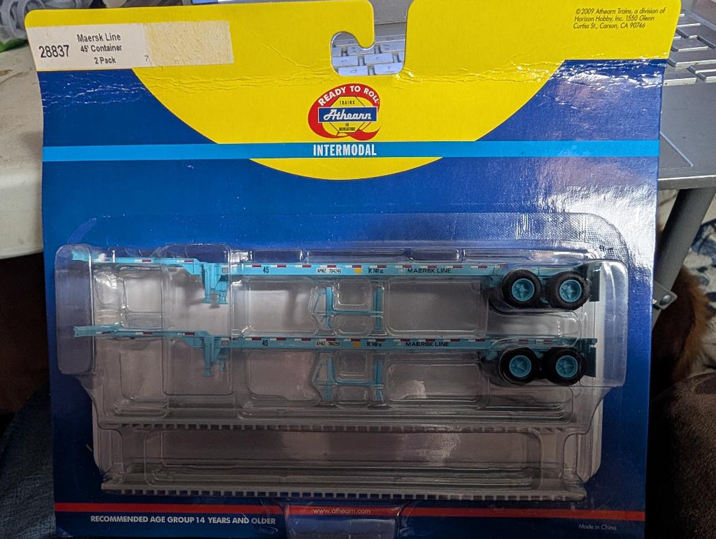 ATHEARN  28837     Maersk 45 ft Container trailers 2/Pack